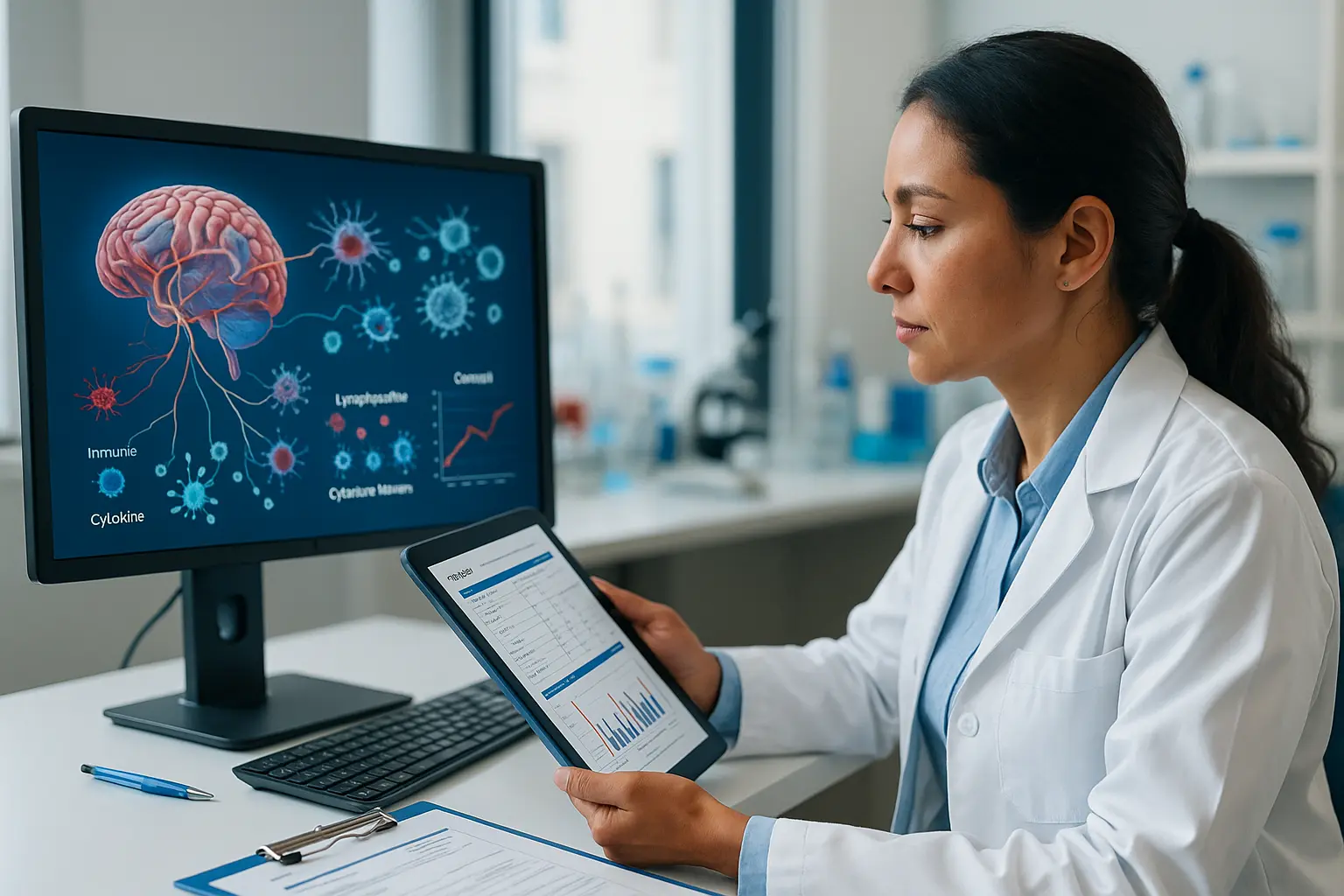 Profesional de la salud revisando resultados